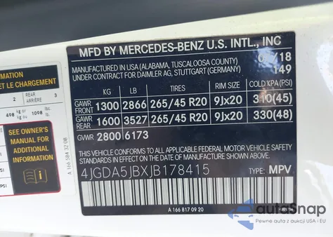 2018 Mercedes-Benz Gle 350 from USA, damaged, VIN 4JGDA5JBXJB178415